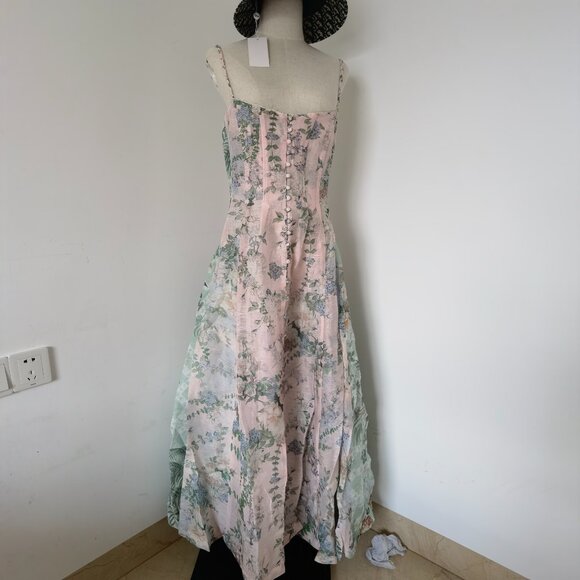 CAMILLA Embellished floral-print linen and silk-blend midi dress - Picture 3 of 11